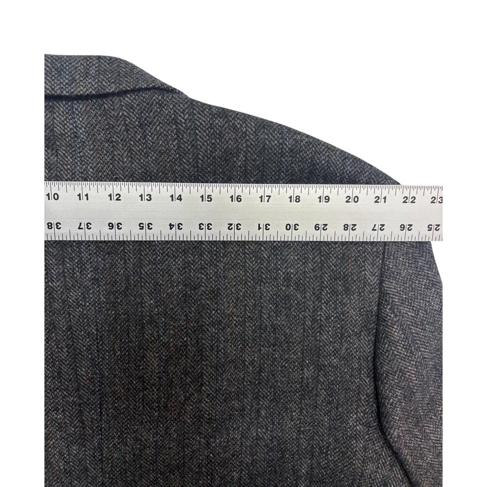 vtg Gray Herringbone Stripe Tweed 50R Blazer Jacket Sport Suit Coat Wool Mens